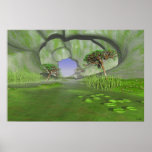 #24-05 Paradise Cave: Green Shallow Water Garden Posters