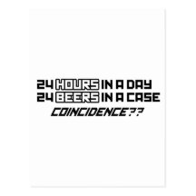 24 Beers In A Case - Funny Humour Comedy alcohol Post Card