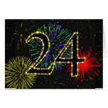 24ème Invitation de fête d'anniversaire Cartes De Vœux