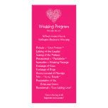 25 4x9 Wedding Program Pink Floral Petals Flower Rack Card Design