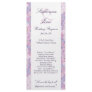 25 4x9 Wedding Program Purple Hydrangea Rack Card Design