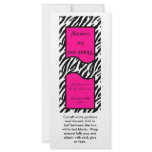 25 Lollipop Topper Hot Pink Zebra Print rack cards