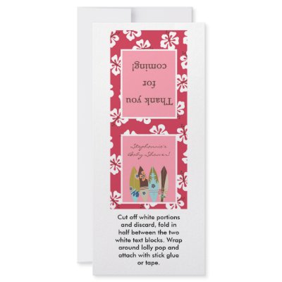 25 Lollipop Topper Pink Hawaiian Luau Tropical by AnnLeeDesigns