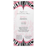 25 Menu Cards Girly Butterfly Zebra Print Pattern rack cards