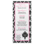 25 Menu Cards Hot Pink Black Damask rack cards