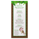 25 Menu Cards Monkey Swing Jungle Safari Zoo Anima