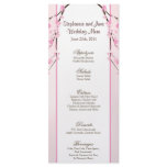 25 Menu Cards Pink Cherry Blossom Rack Card Design
