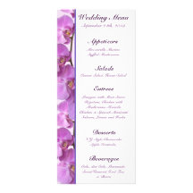 25 Menu Cards Purple Orchids on Stem Rack Cards