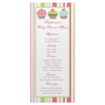 25 Menu Cards Tea Party Pink Pastel Cupcake