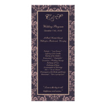 25 Purple Damask Lace Wedding Programs Rack Card Design