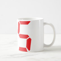 25 twenty-five red alarm clock digital number mugs