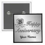 25ème anniversaire - argent badge avec épingle