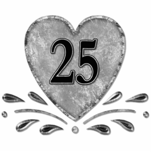 25ème anniversaire - Keychain argenté Découpage En Acrylique
