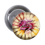 25ème Boutons d'anniversaire de mariage Badge