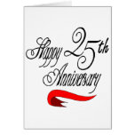 25ème Cadeaux d'anniversaire de mariage Cartes De Vœux