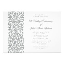 25ème fête d'anniversaire de mariage de frontière  invitations