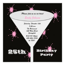 25ème Invitation de fête d'anniversaire -- Dentele