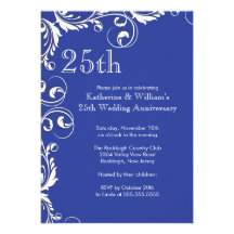 25ème Invitations de fête d'anniversaire de mariag