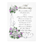 25ème Roses blancs de renouvellement de voeu d'ann Invitations