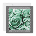 25th Anniversary Invitation Mint Green Roses
