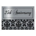 25th Anniversary Party (Chaucer/silver black) Greeting Card