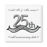 25th Anniversary Party Favours Refrigerator Magnet