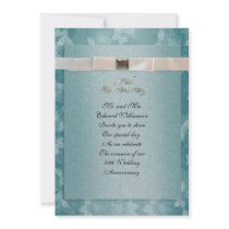 25th Anniversary party invitation formal teal blue