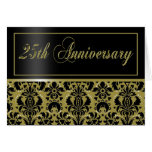 25th Anniversary Party Invite (Chaucer/black gold) Greeting Card