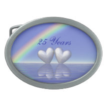 25th Anniversary Silver Hearts Belt Buckles