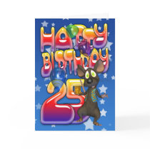 25th Birthday Card, Happy Birthday