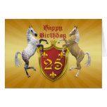 25th birthday card with a coat of arms