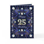 25th birthday card with masses of jewels