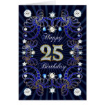 25th birthday card with masses of jewels