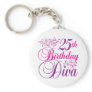 25th Birthday Diva Keychain