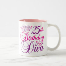 25th Birthday Diva Mugs