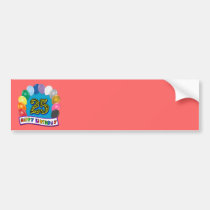 25th Birthday Gifts with Assorted Balloons Design bumper stickers