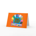 25th Birthday Gifts with Assorted Balloons Design cards