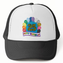25th Birthday Gifts with Assorted Balloons Design Hat