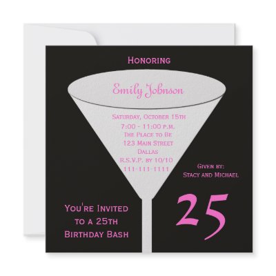 25th Birthday Party Invitation -- 25th Toast by henishouseofpaper