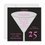25th Birthday Party Invitation -- 25th Toast
