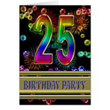 25th Birthday party Invitation Card