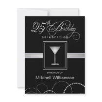 25th Birthday Party Invitations - with Monogram