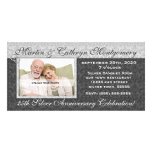 25th Silver Anniversary Invitation Photo Card