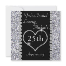 25th SILVER Anniversary Party Invitation
