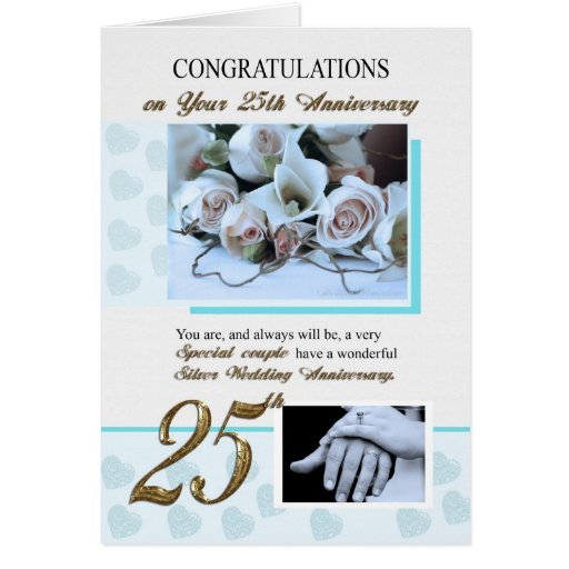 25th Silver Wedding Anniversary Greeting Card