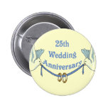25th Wedding Anniversary Buttons