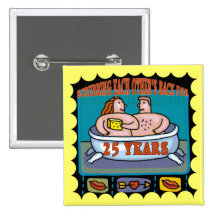 25th Wedding Anniversary Buttons