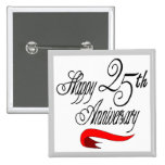 25th Wedding Anniversary Buttons