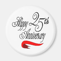 25th Wedding Anniversary Gifts Fridge Magnet