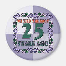 25th Wedding Anniversary Gifts Fridge Magnets
